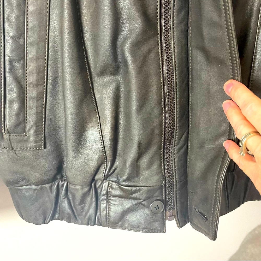London Fog Leather Coat Zip and Button Zip Out Lining Brown 48 - Picture 4 of 14